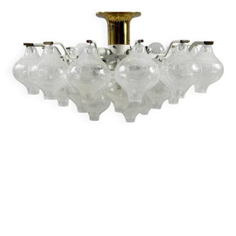 J. T. Kalmar. Grand plafonnier/suspension, modèle : Tulipan, Autriche, années 1960.