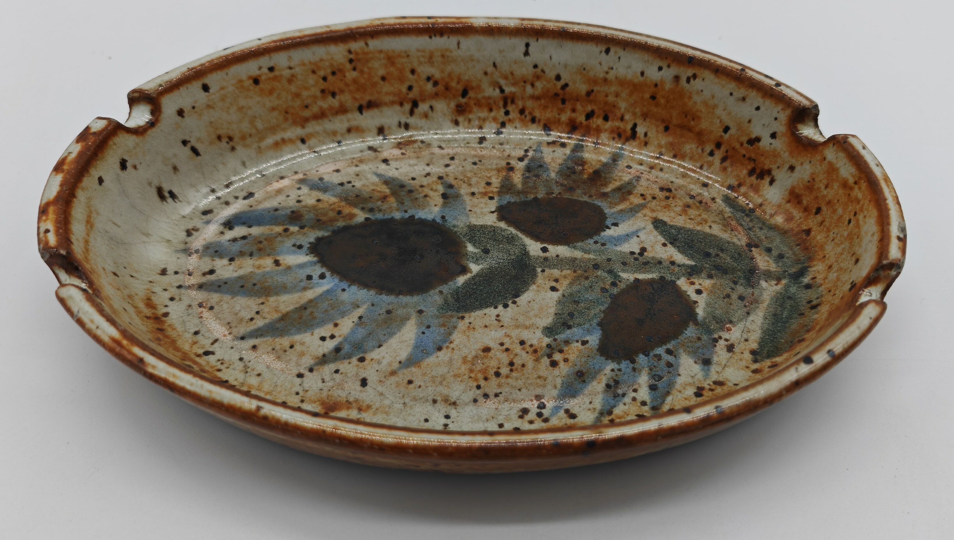 Ravier with pyrite stoneware thistles
