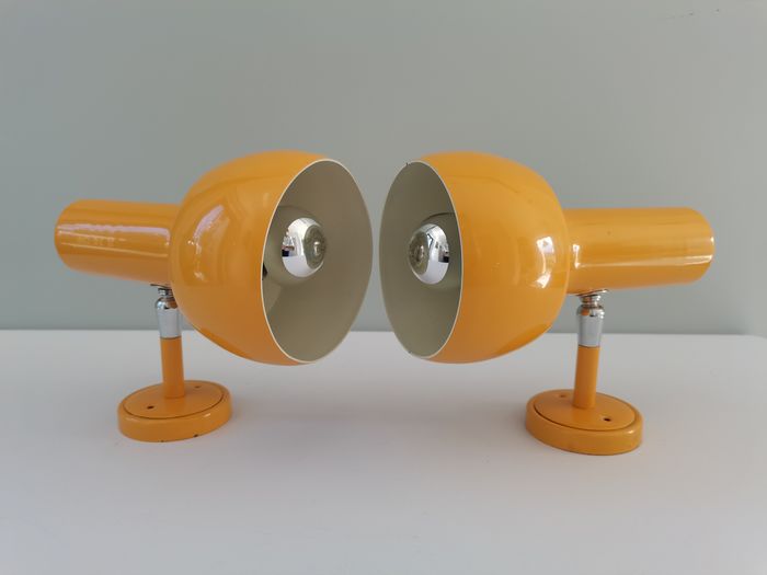 Pair of italian wall lamps stilux milano 70s