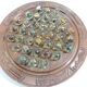 Vintage wooden carved solitaire game – Resin balls with insects –