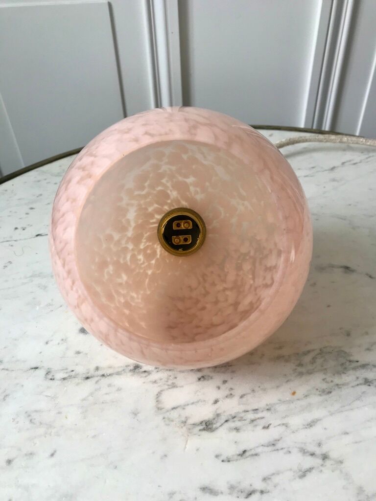 Suspension glass ball of Clichy pink 20s