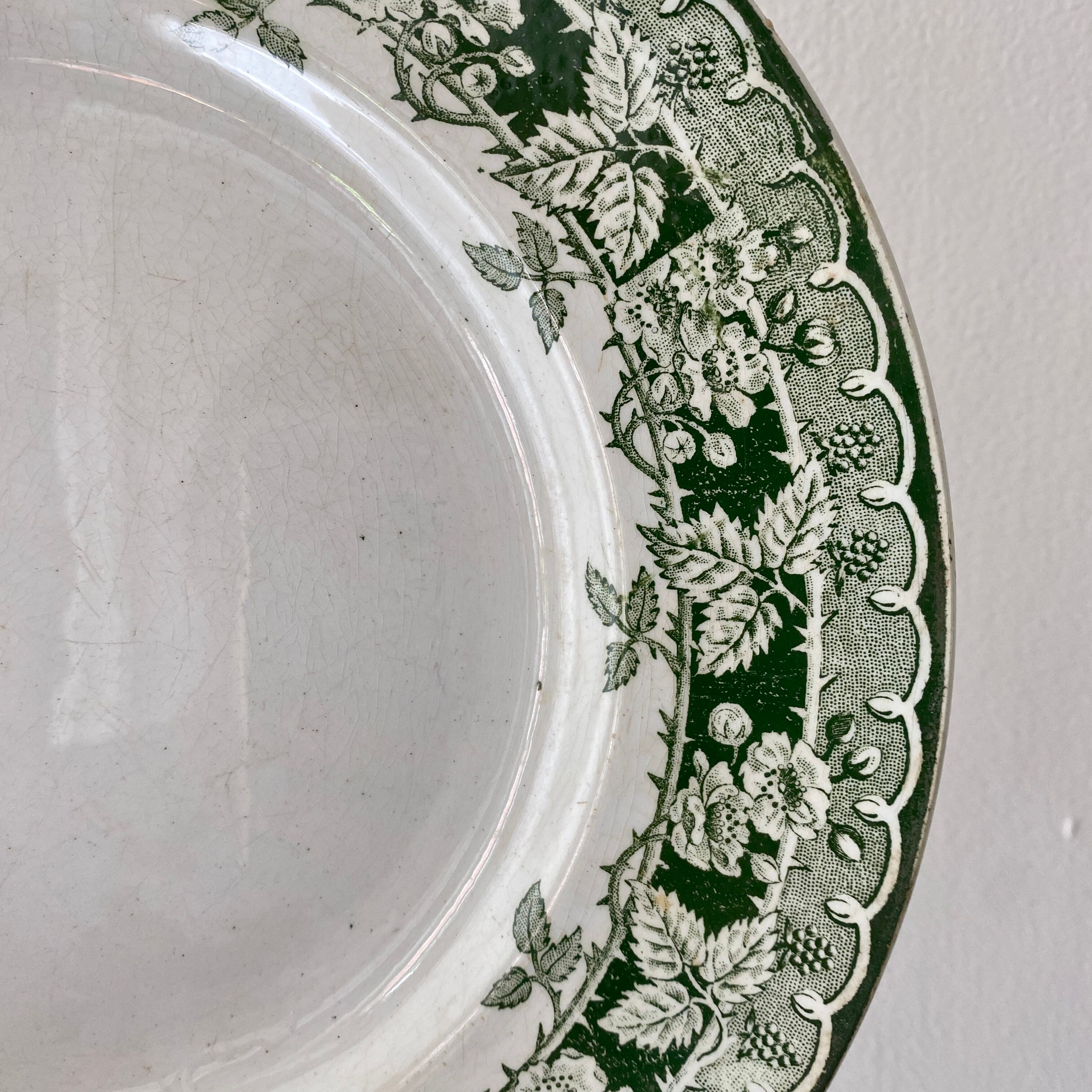 Set of 6 old plates in iron earth, model Murier de Saint Amand