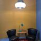 Suspension “Saturne” en chrome et verre opalin