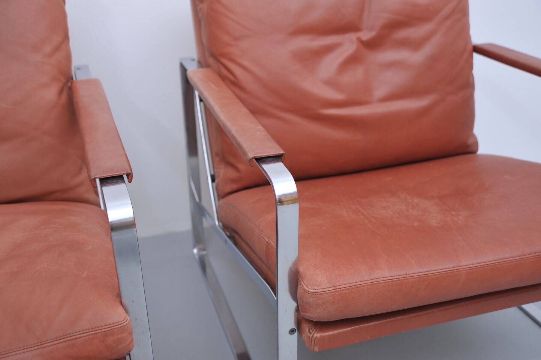 2x Vintage armchair by Preben Fabricius & Jørgen Kastholm for Knoll, 1970s