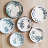 Flat ironstone plates, set of 6
