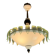 Venetian chandelier in white, black and green Murano glass sprinkled with gold, circa 1980