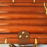 Suitcase in wicker and vintage bamboo