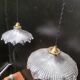 Paire suspensions en verre holophane