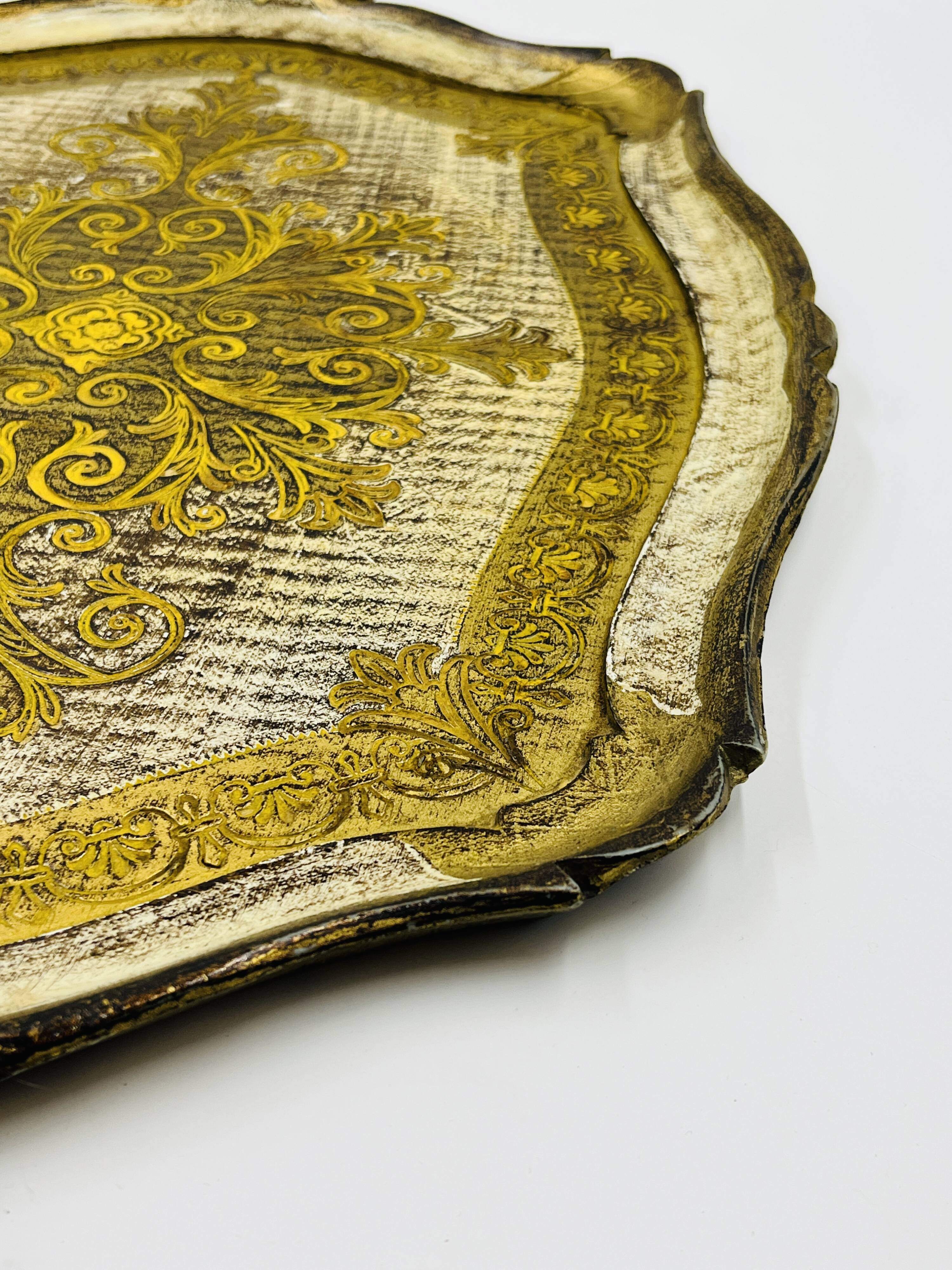 Decorative vintage baroque gold plateau