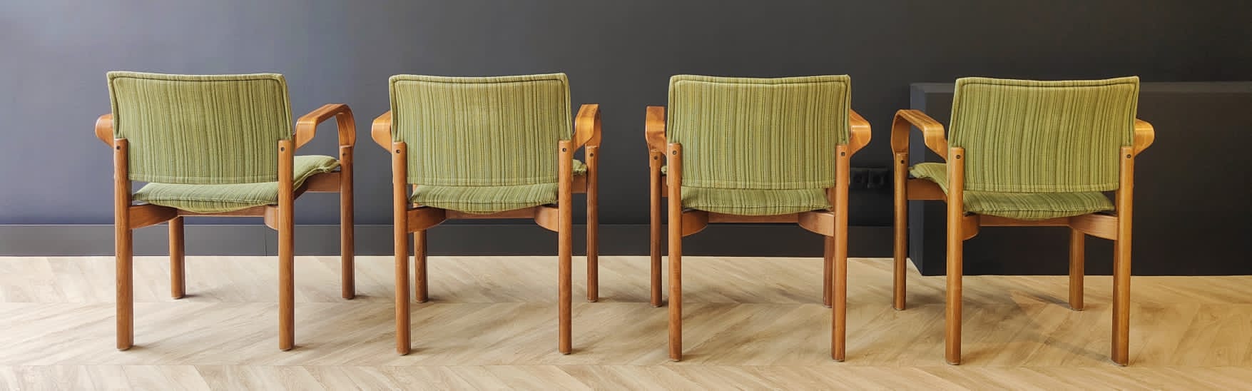 Four mid century armchairs vintage - set of 4 chairs