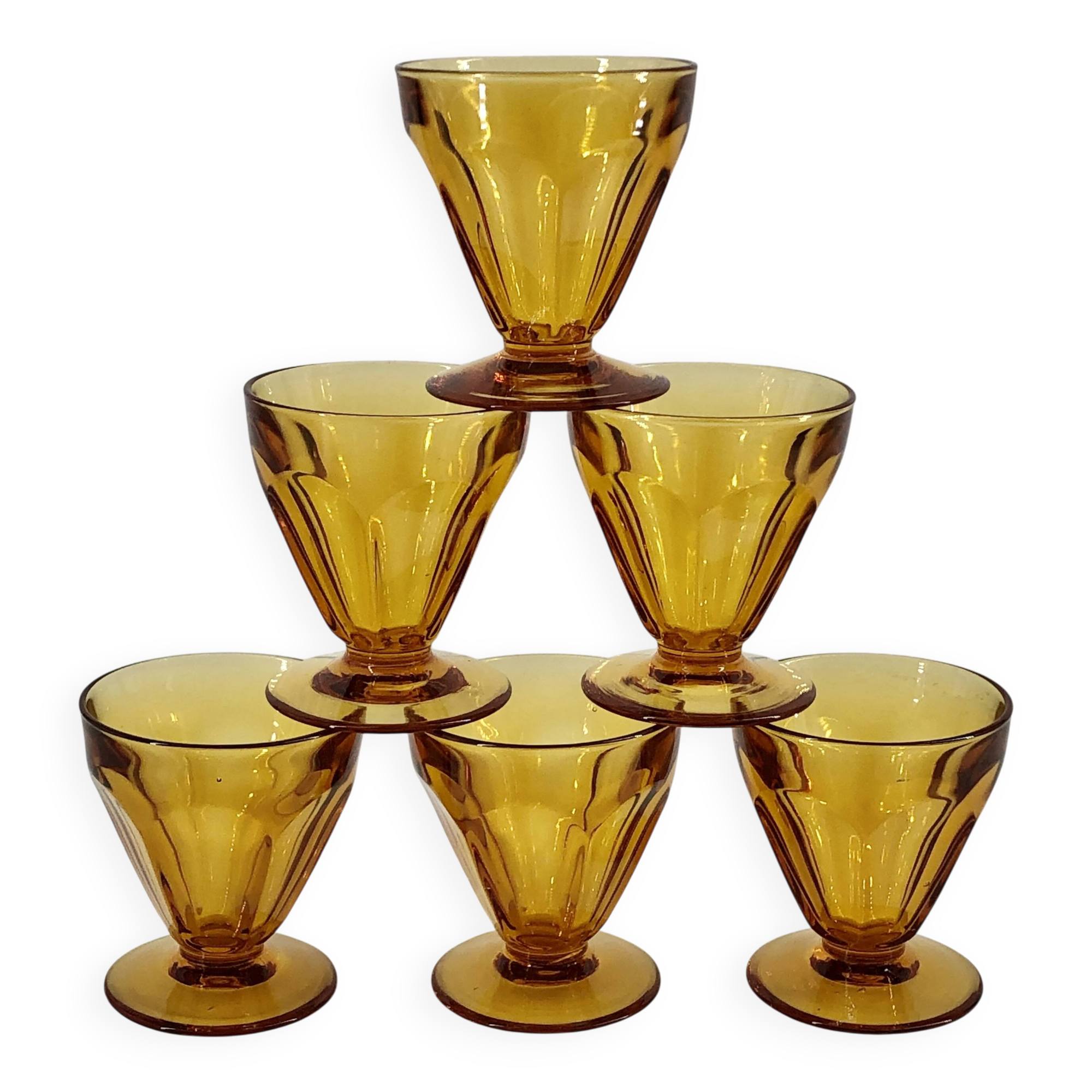 Lot 6 Amber Liqueur Glasses