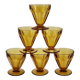Lot 6 Verres Liqueur Ambre