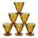 Lot 6 Verres Liqueur Ambre