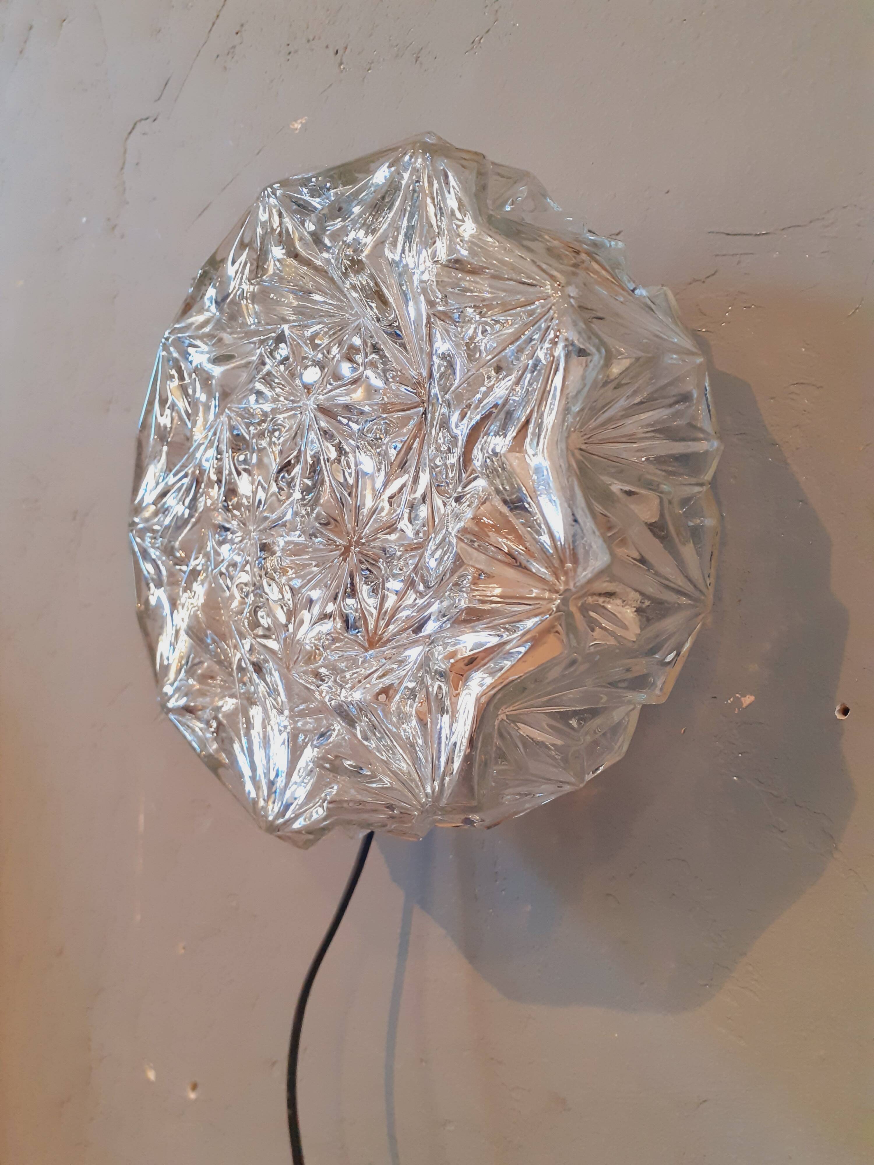 Moulded glass ceiling light from the 1960s.