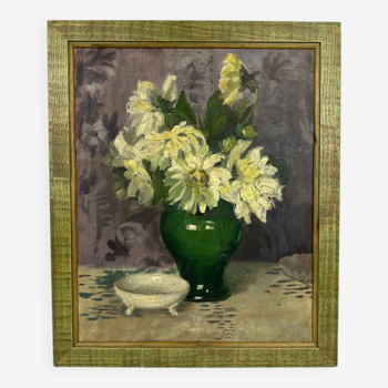 Peinture vintage bouquet de fleurs