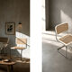 Set of 2 Vintage MidCentury Italian Modern White Wood&French Wicker Chairs