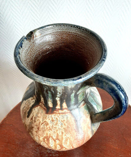 Ceramic pitcher signed vintage