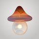 Mushroom table lamp in glass Signed Murano Vetri Italy 70's mushroom l