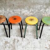 Vintage stools school stools set of 4