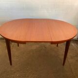 Scandinavian extendable round table in teak dia 110cm an60
