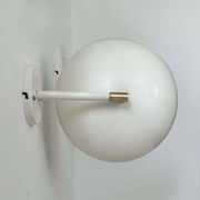Pair of vintage adjustable wall lights, brass and white metal, France 1970