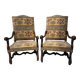 Paire de fauteuils de style Louis XIII a haut dossiers plats XX siècle