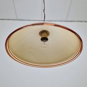 Vetrofond Italian Murano Glass Pendant Light with Brass Fixtures, 1980's