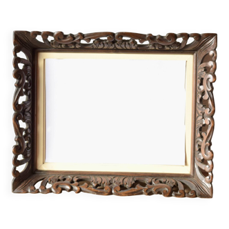 Large Art Deco carved wooden photographic frame