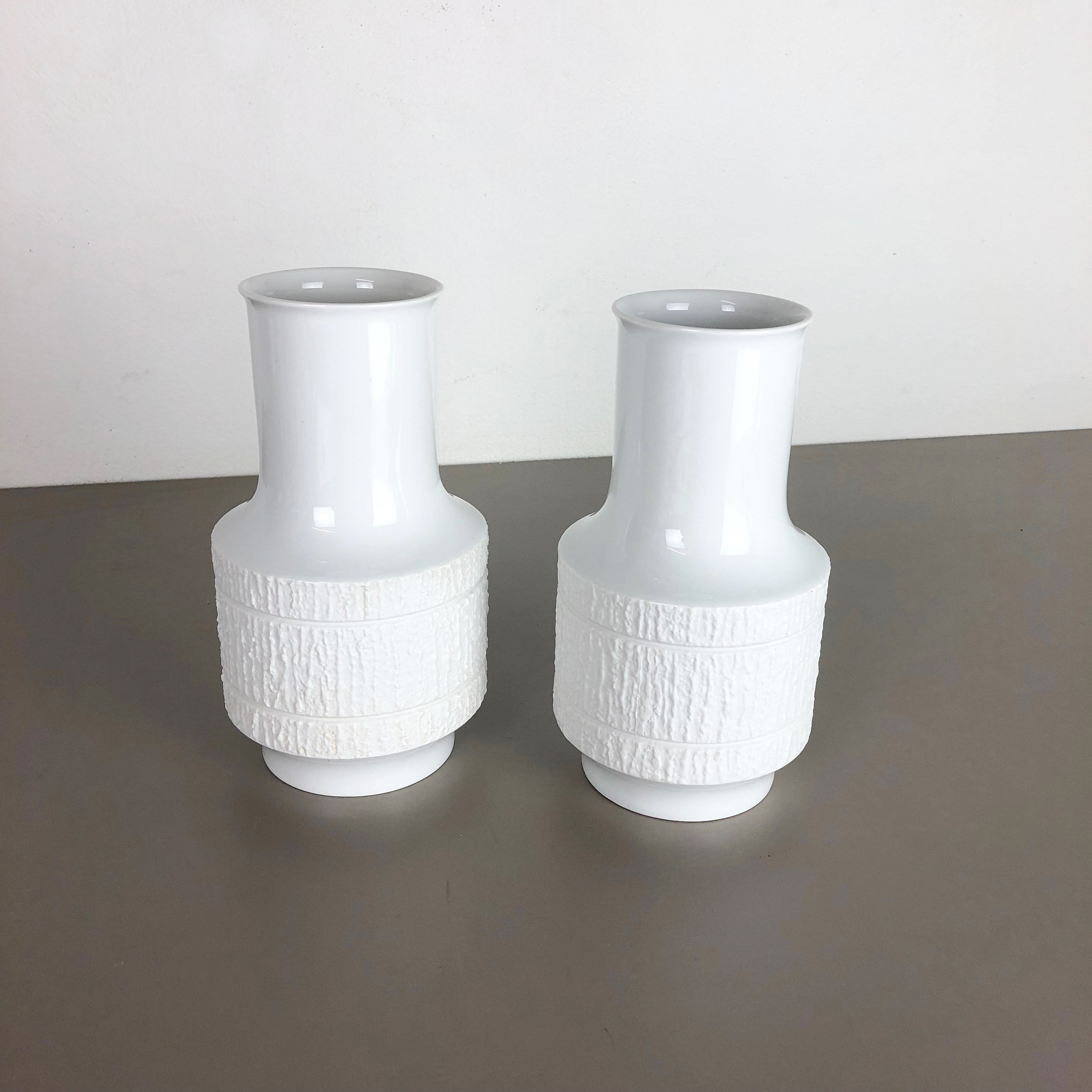 Set of 2 Porcelain Op Art Vase by Richard Scharrer for Thomas, Germany, 1970s