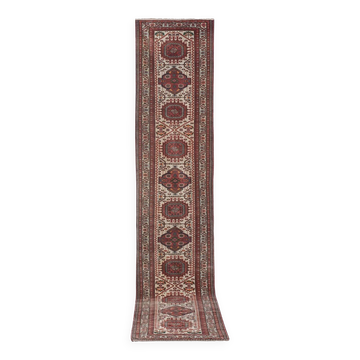 Vintage Turkish hallway rug 90x414 cm