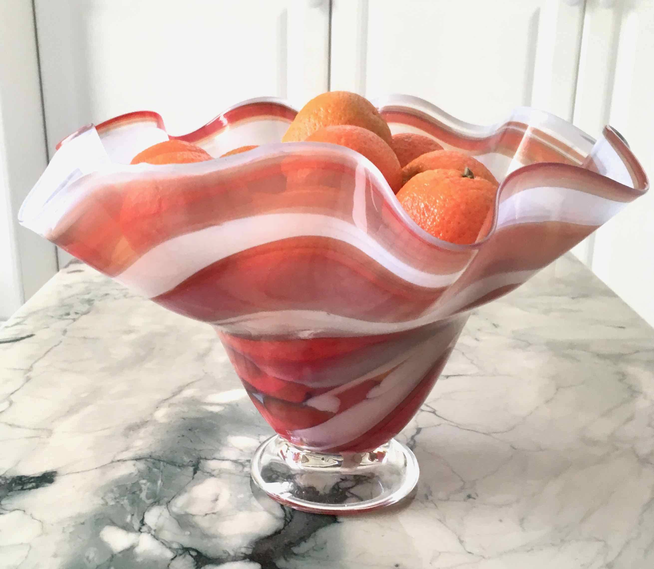 Blown glass cup or vase 1980 Jozefina Krosno