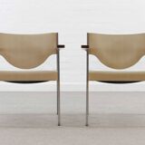 Pair club chairs, model 206 by lübke, 60s