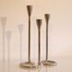 Pair of vintage candle holders in cast aluminum 1970