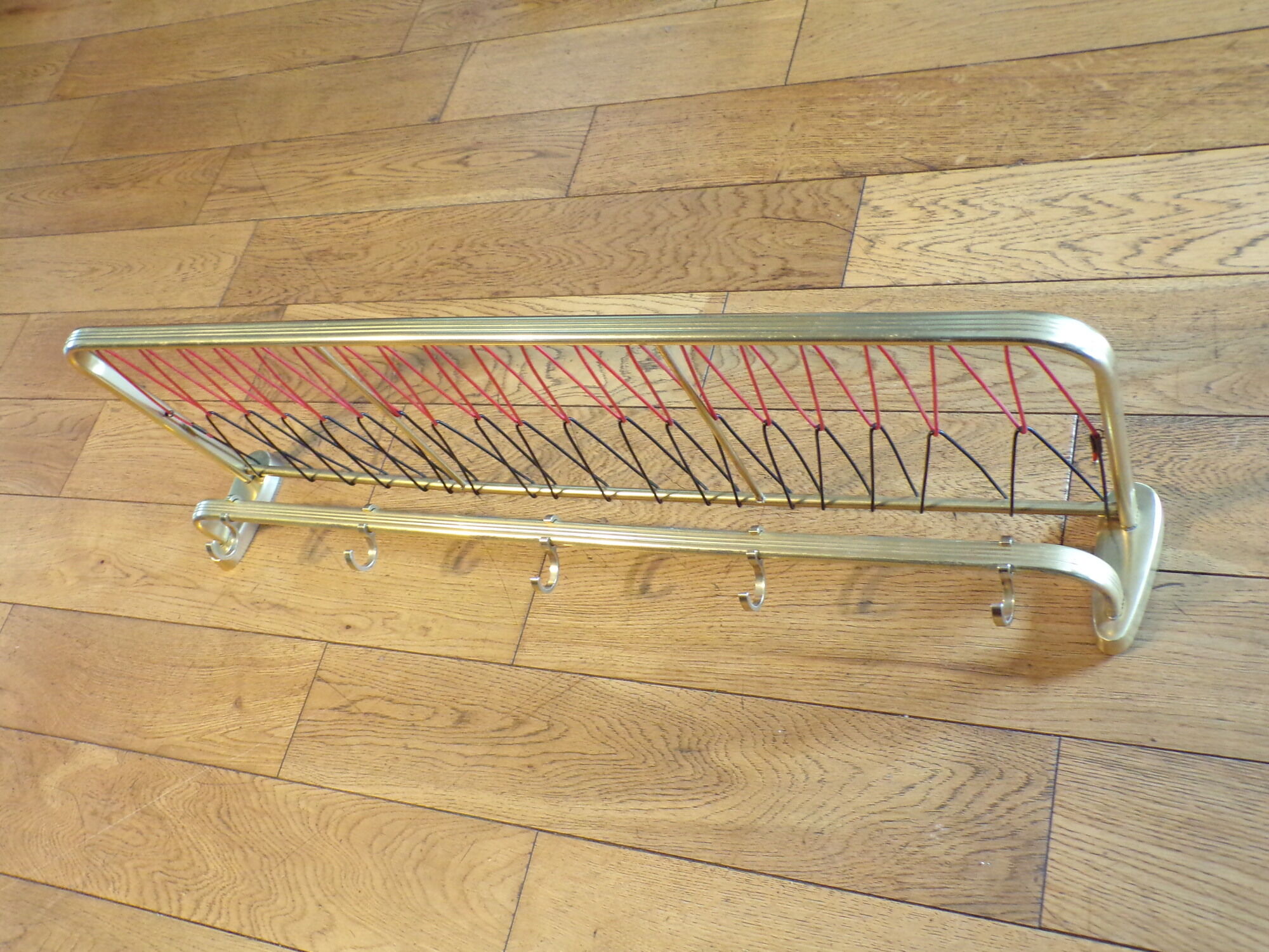 Vintage coat rack train luggage rack