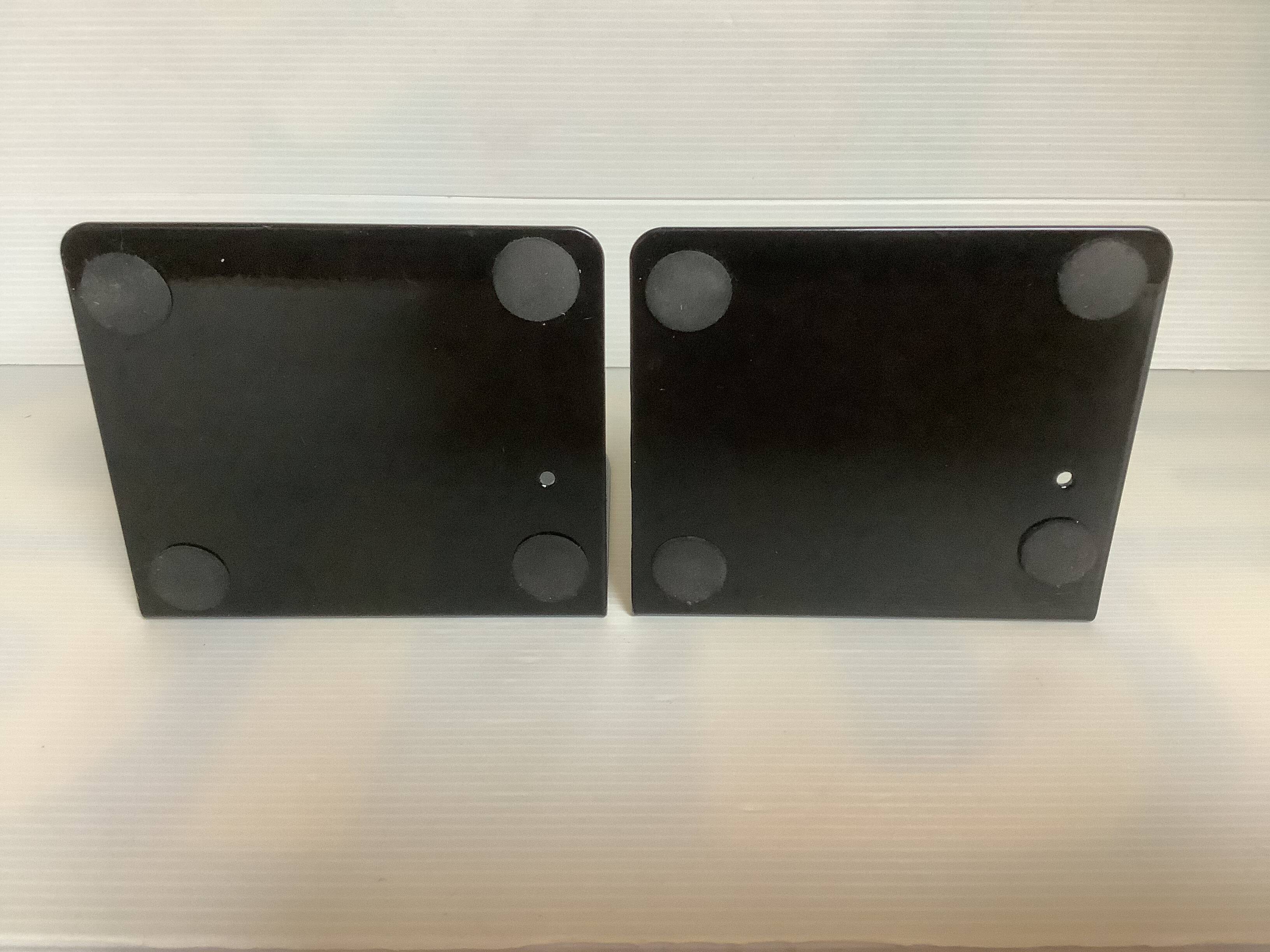 Pair of black metal arched bookends