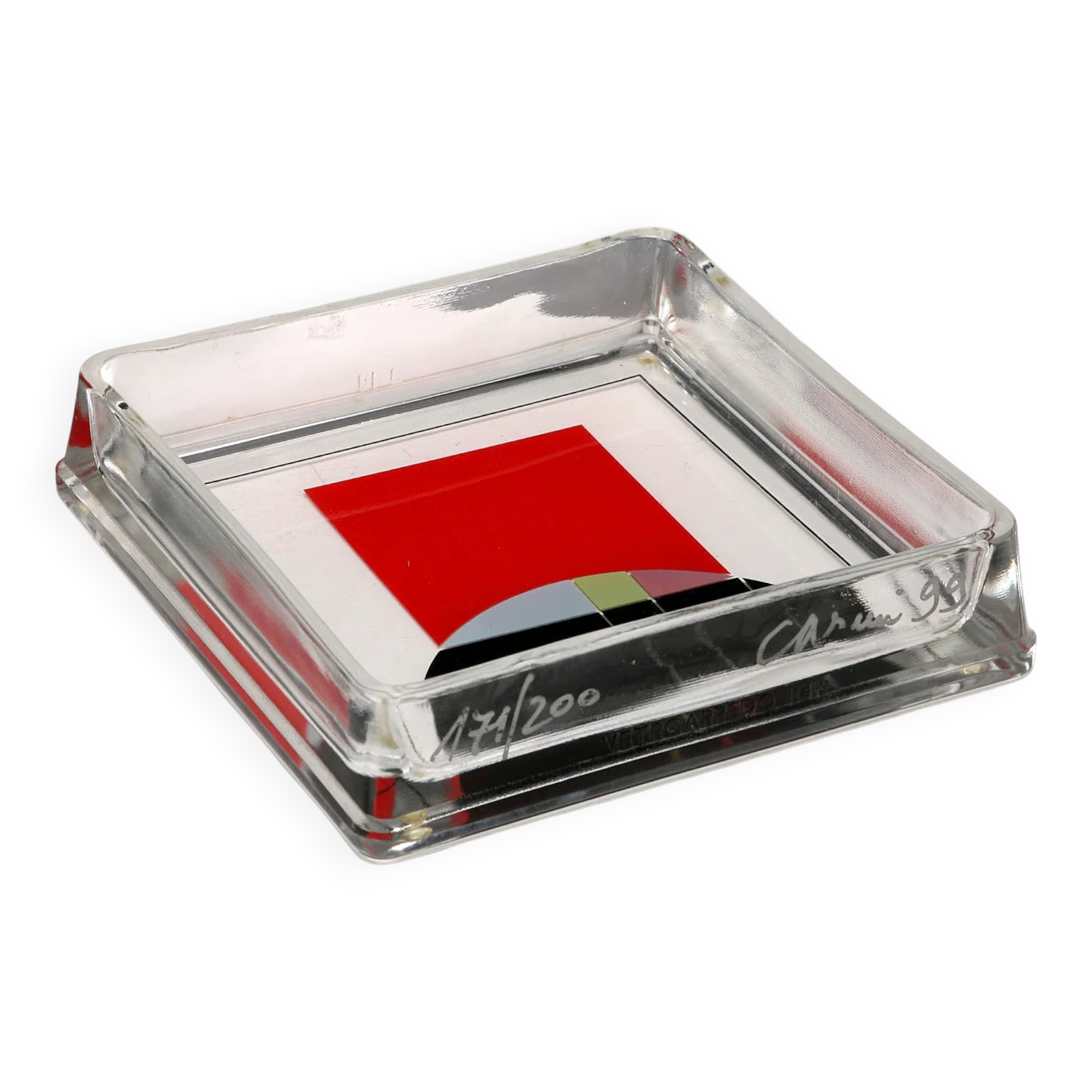 Vintage glass centrepiece designed by Eugenio Carmi, Italy 1999.
