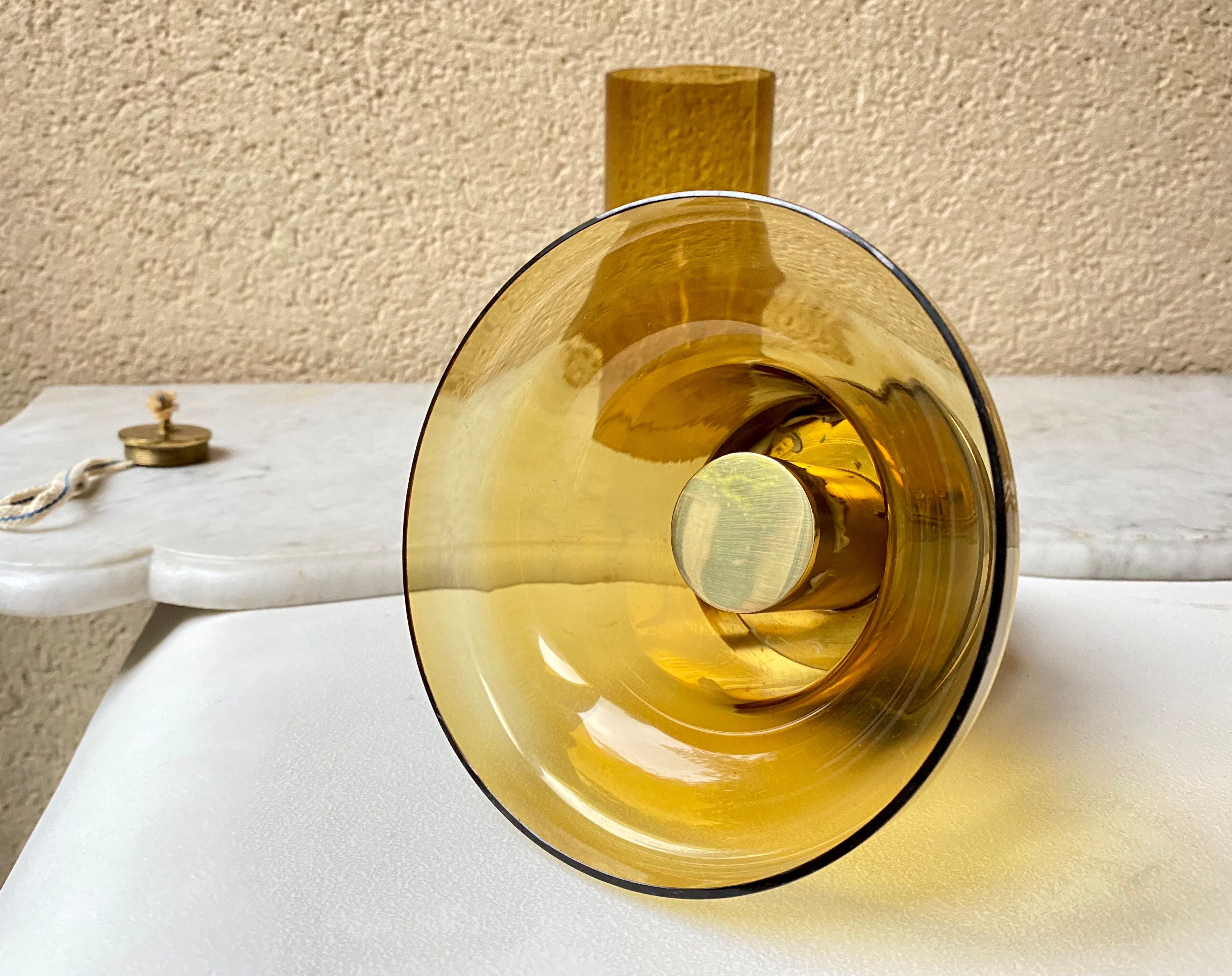 Oil lamp blown glass Hans Agne Jakobsson edition Markaryd Sweden 50s/60s