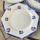 Set of 6 flat plates mismatched Digoin Sarreguemines