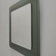 Postmodern square wall mirror with an army green beveled glass frame, Italy