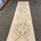 Vintage Handmade Soft Beige and Brown Long Hallway Runner
