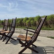Set 4 vintage Triconfort France adjustible 1960s deckchair