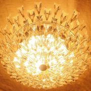 Stilkronen gold-plated brass and crystal glass chandelier, Italy 1970s