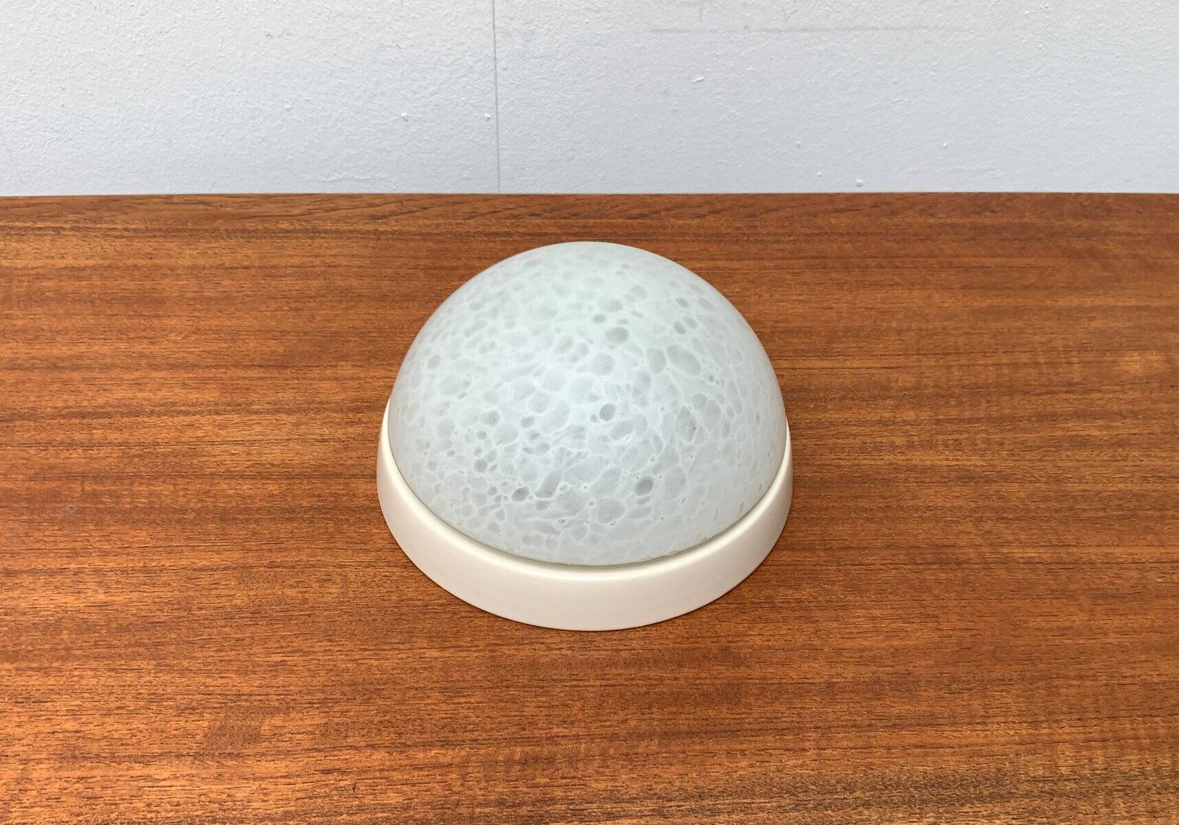 Suspension or wall lamp moon in glass from the vintage German space era by Peill & Putzler, 1970s.