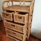 Meuble de rangement en rotin 5 tiroirs