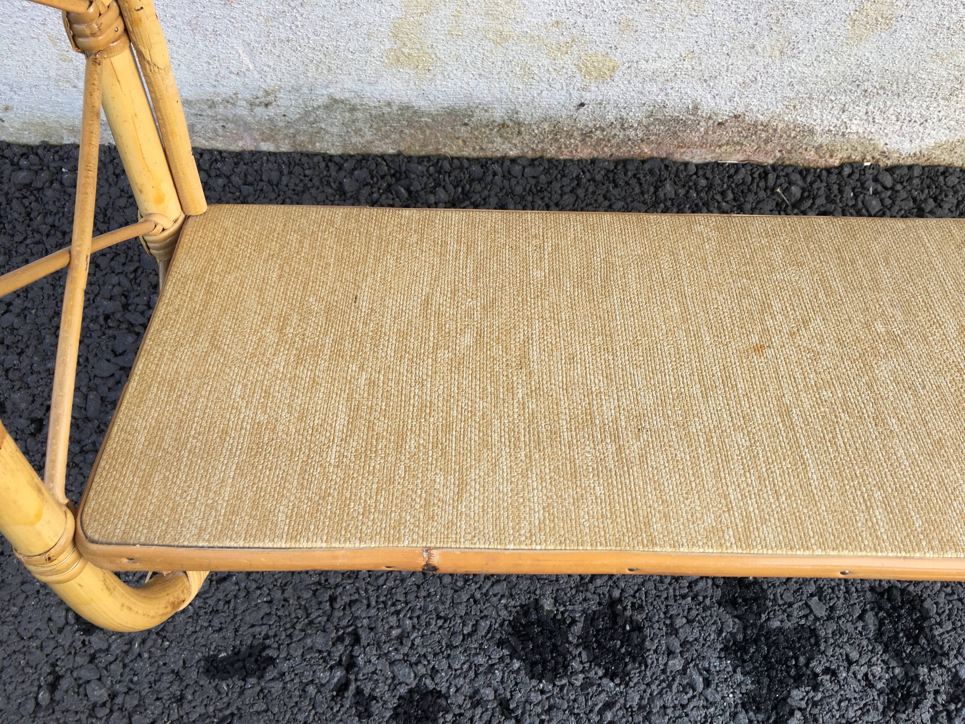 Vintage rattan wall shelf