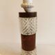 Swedish table lamp, made of what looks like rosewood and crystal glass.
