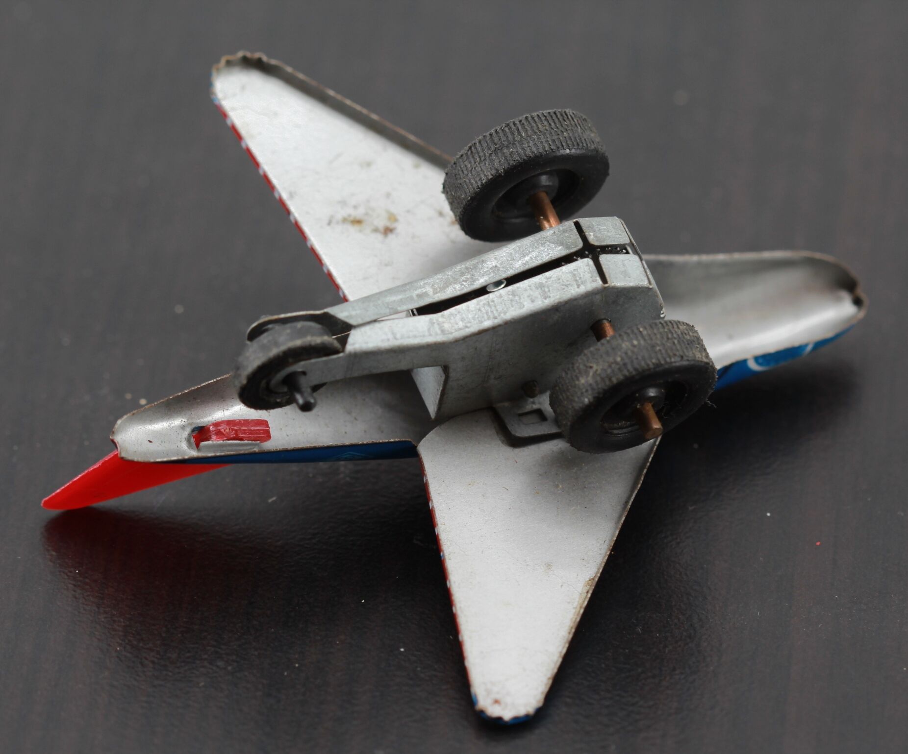 old aircraft toy in sheet metal usaf