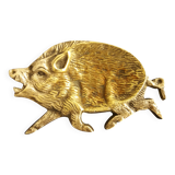 Vintage brass pocket in the shape of a wild boar