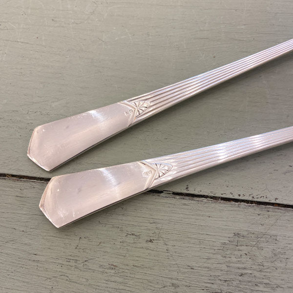 Silver metal salad cutlery, Empire model