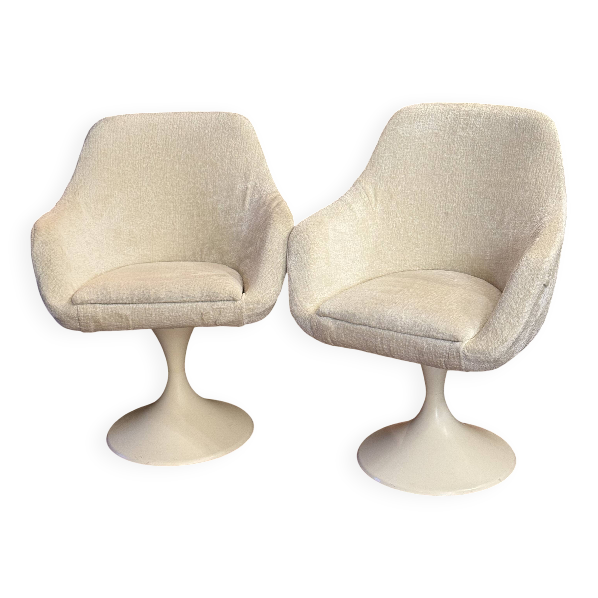 Pair of vintage tulip armchairs